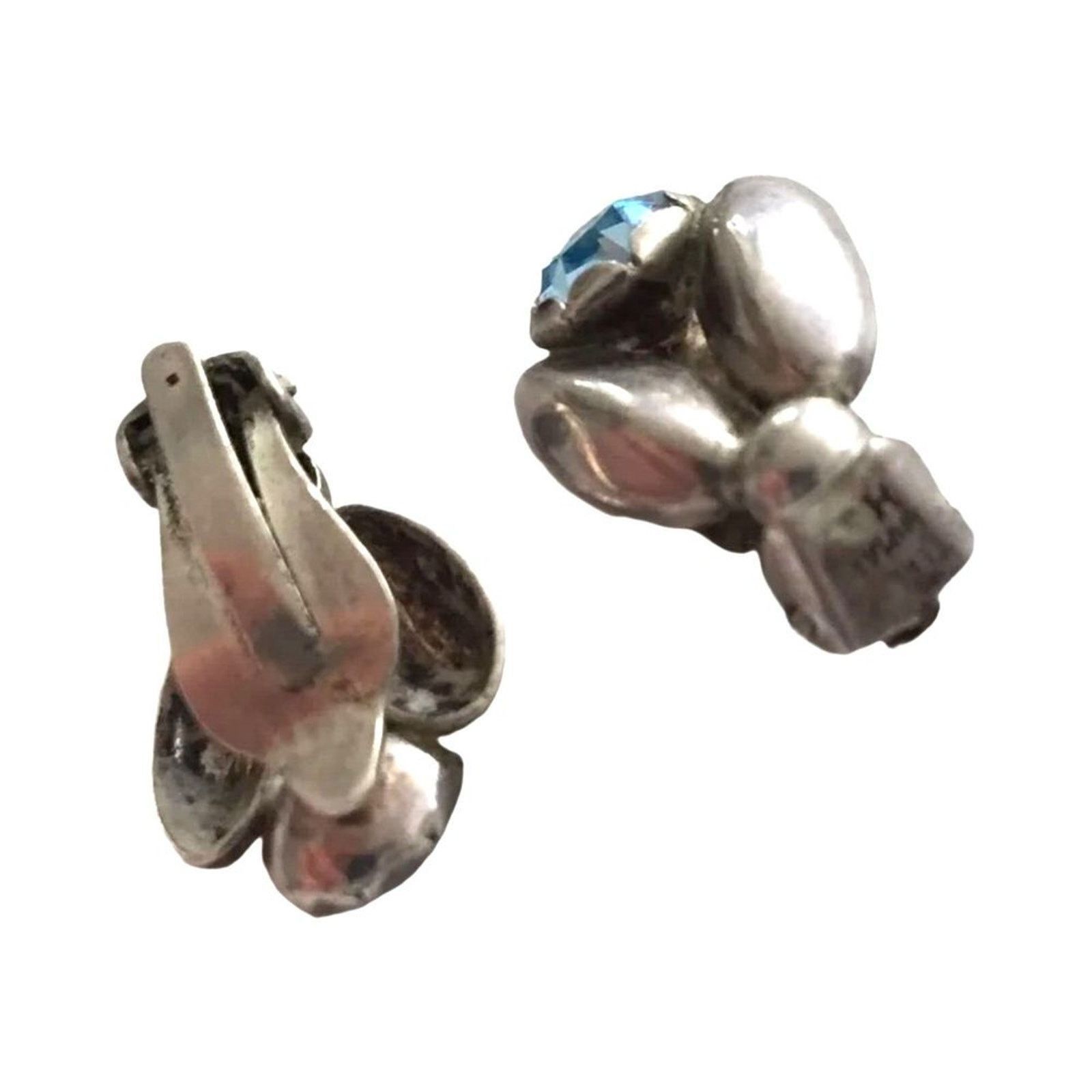 The Unbranded Brand Max Standager Earrings Round Aquamarine Sterling Silver 925 Size ONE SIZE - 5 Thumbnail