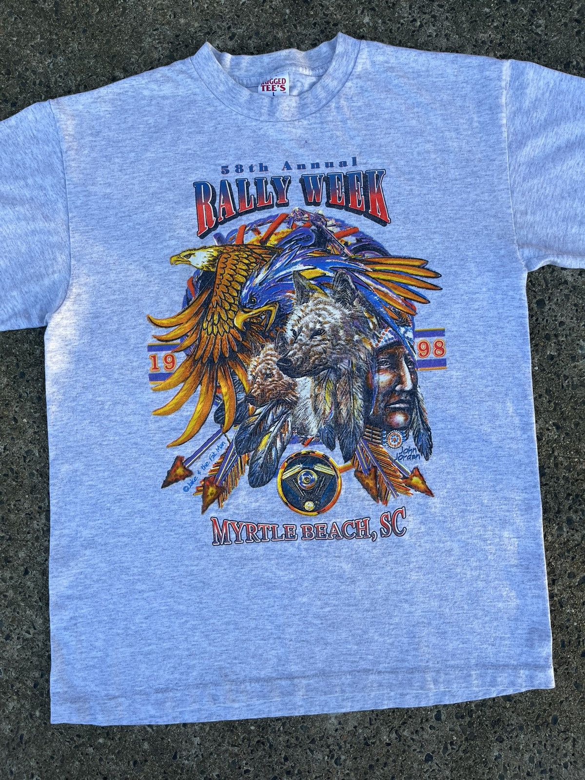Harley Davidson × Vintage Vintage 90’s Rally Week ”58th Annual” Single Stitch T-Shirt Size US L / EU 52-54 / 3 - 2 Thumbnail