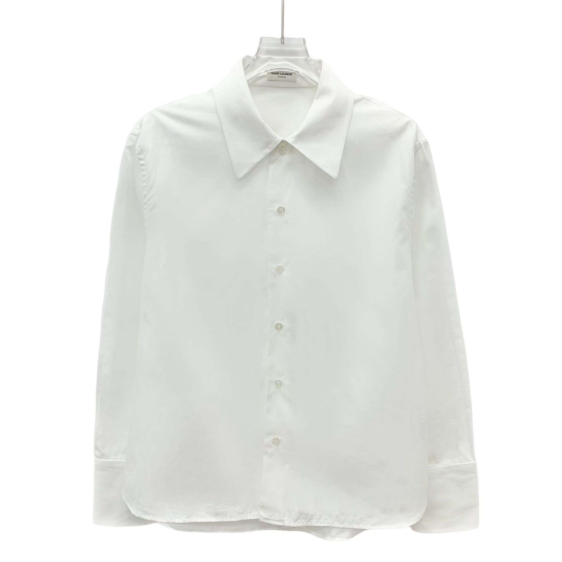 Saint Laurent Paris Saint Laurent White Cotton Long Sleeve Shirt S Size US S / EU 44-46 / 1 - 1 Thumbnail