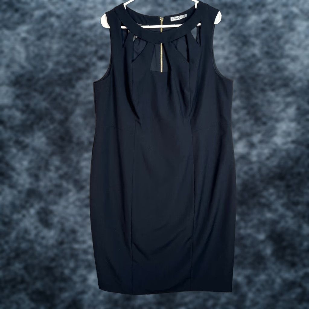 Vintage VINTAGE Eliza J Womens Sleeveless Black Sheath Dress 16W Size XXL / US 16-18 / IT 52-54 - 1 Thumbnail