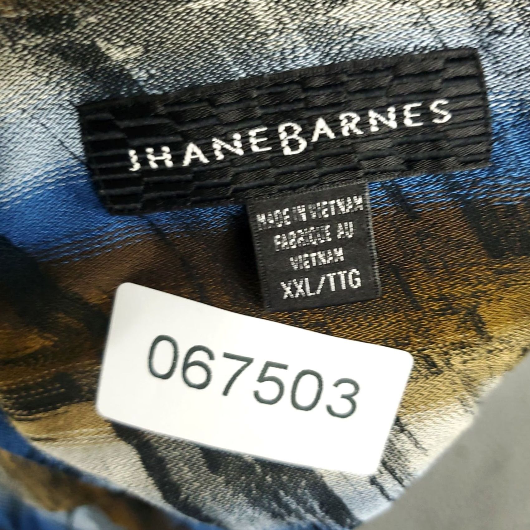 Vintage Jhane Barnes Shirt Mens 2XL Blue Brown Striped Button Up Long Sleeve Size US XXL / EU 58 / 5 - 7 Thumbnail