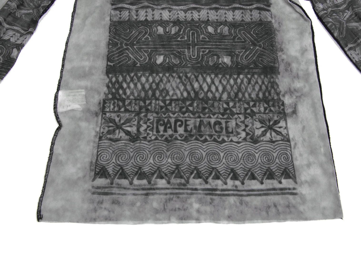 Jean Paul Gaultier Graphic Print Power Net V-Neck T-Shirt in Gray/Black Size US M / EU 48-50 / 2 - 7 Thumbnail