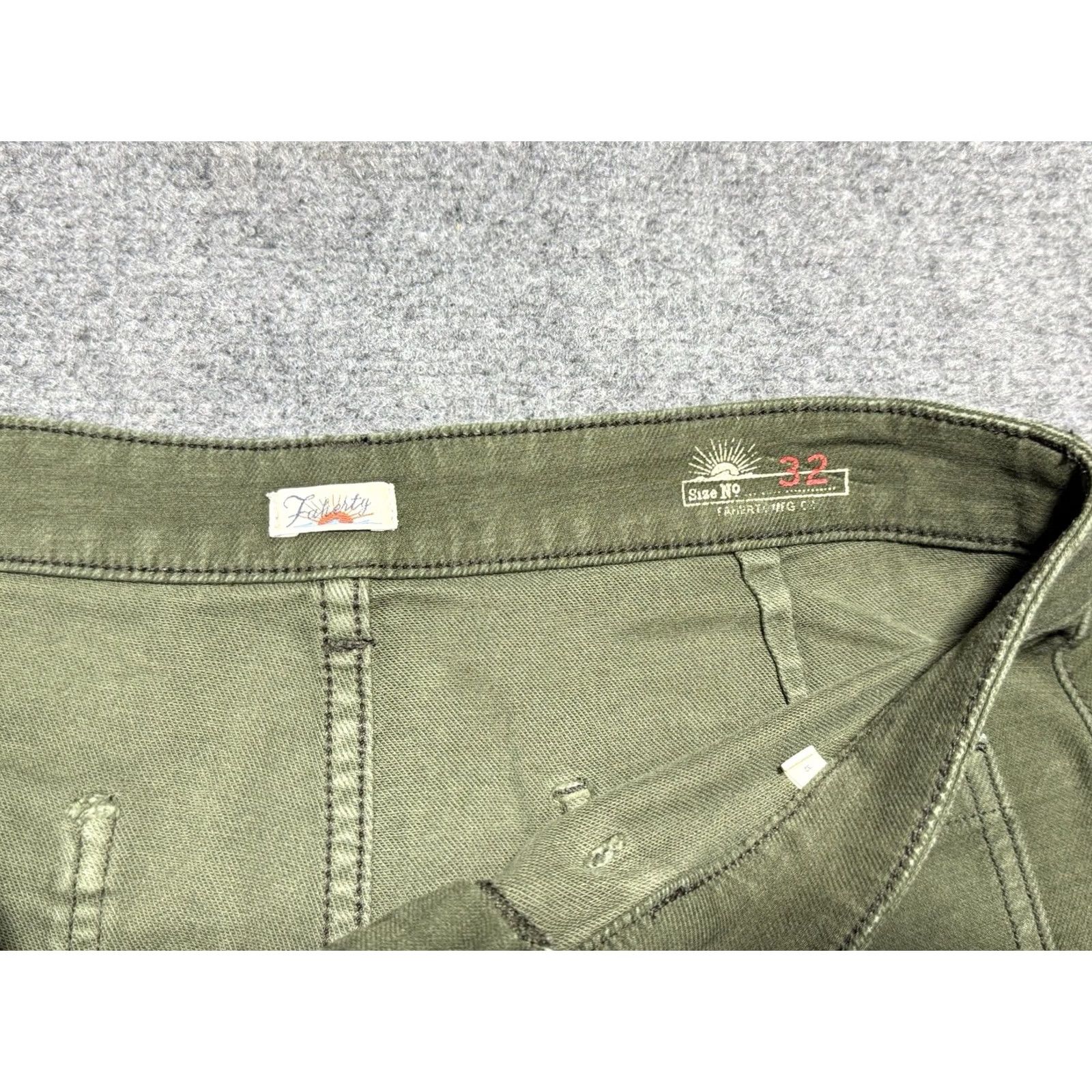 Faherty Faherty Stretch Terry Patch Pocket Pant Womens 32 Green High Rise Wide-Leg Pants Size 24" / US 00 / IT 34 - 5 Thumbnail