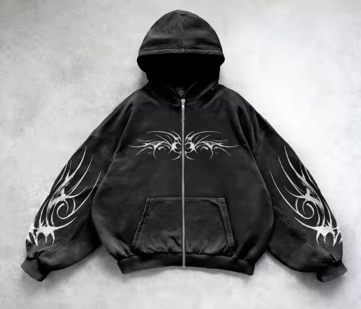 Other High Street Punk Y2K Hip Hop 3D Dark Print Graffiti Hoodies Size US L / EU 52-54 / 3 - 1 Thumbnail