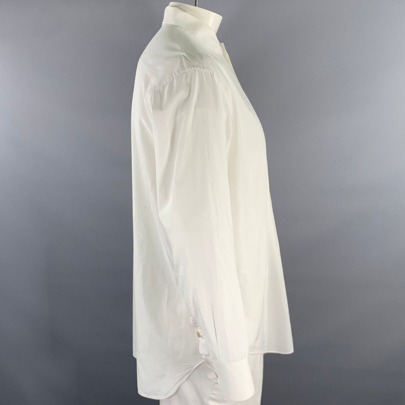Matsuda MATSUDA Size L White Cotton Mixed Button Long Sleeve Shirt Size US M / EU 48-50 / 2 - 3 Thumbnail