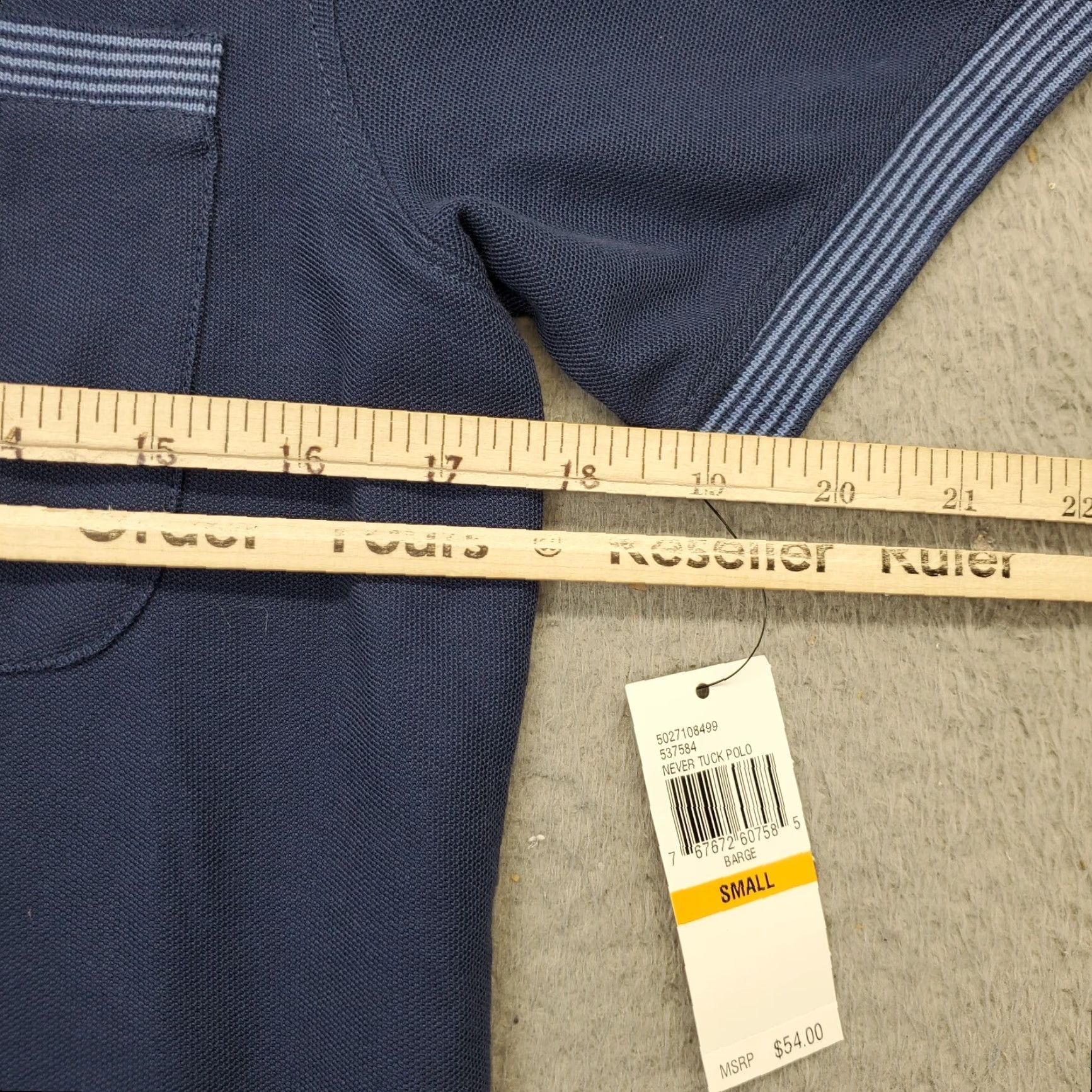 Van Heusen Van Heusen Polo Shirt Mens S Blue Collared Easy Care Stretch NWT Regular Shirt Size US S / EU 44-46 / 1 - 3 Thumbnail