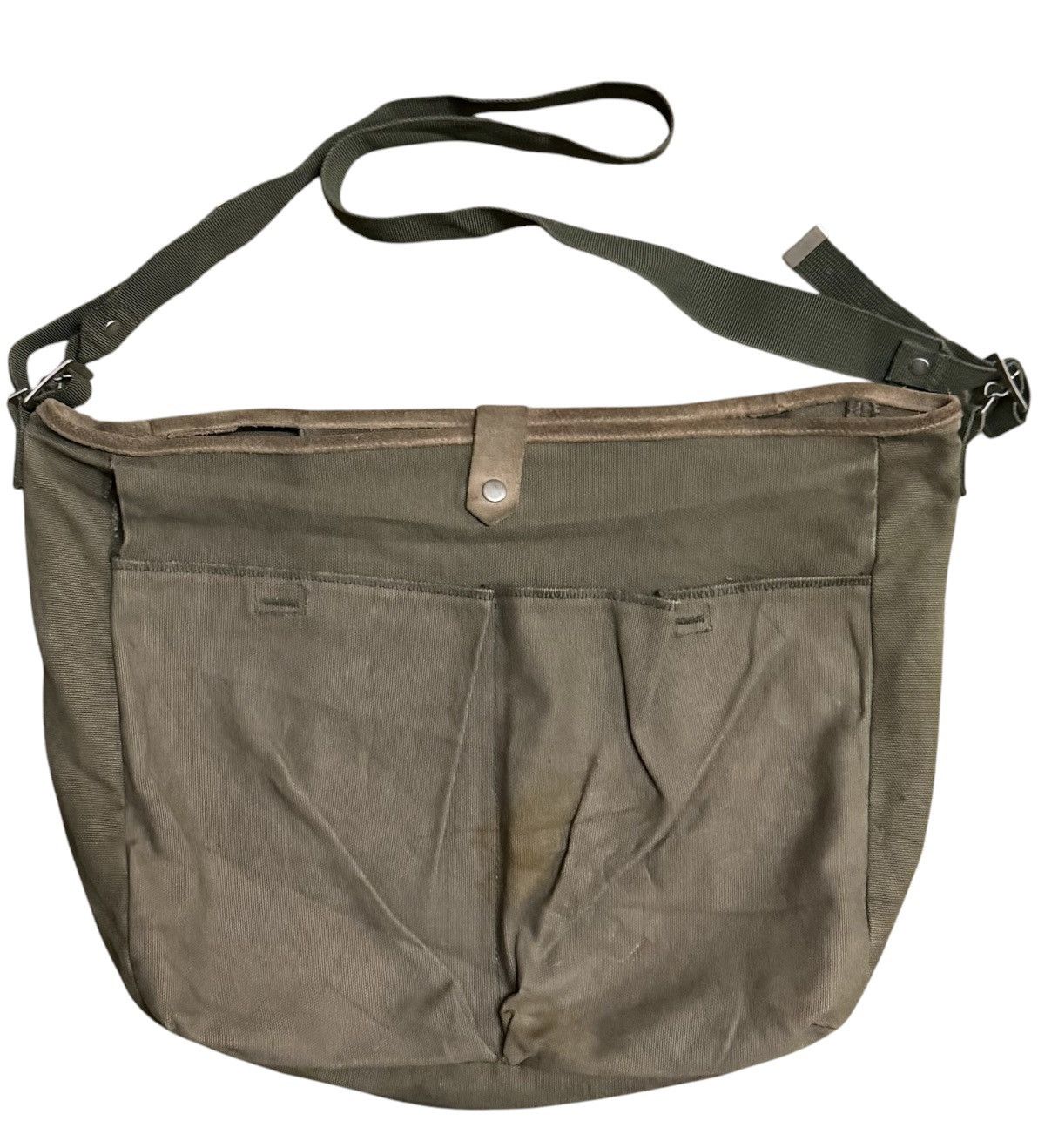 Japanese Brand GAP Olive Green Canvas Leather Messenger Bag Size ONE SIZE - 3 Thumbnail