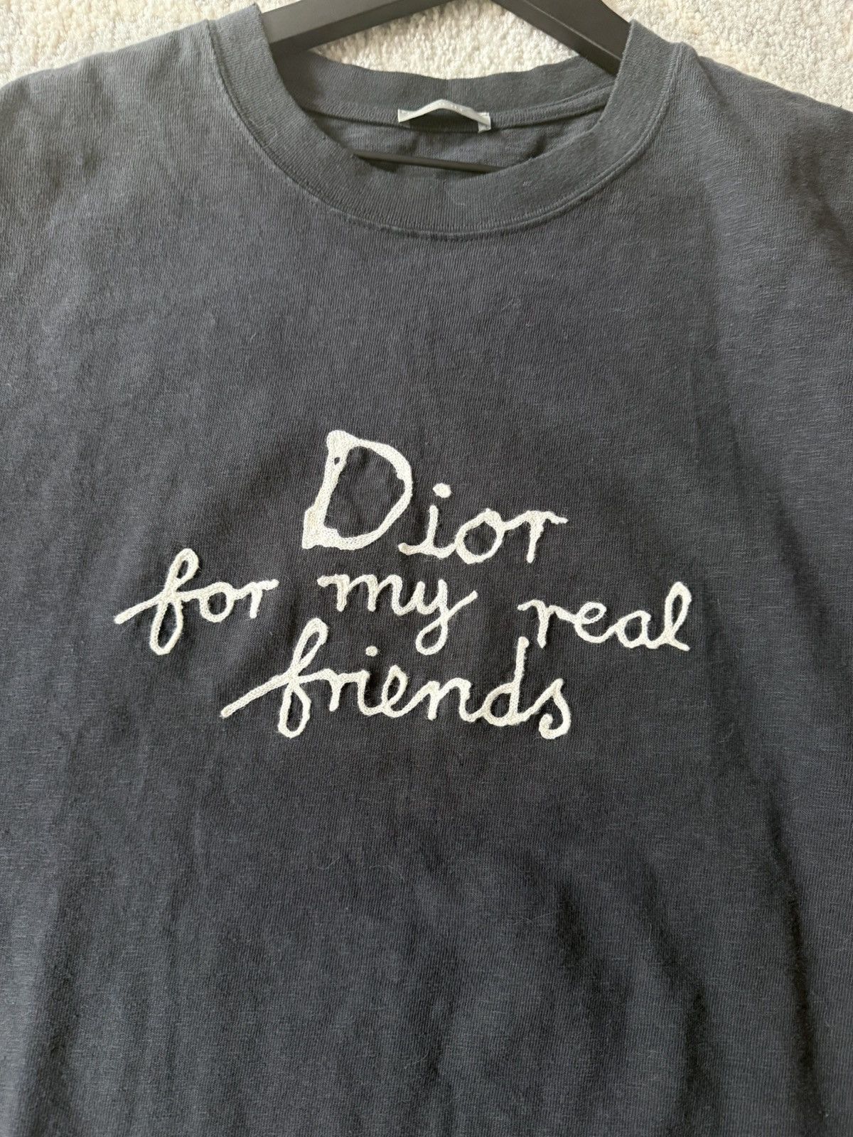 Dior “For My Real Friends” Tee – Washed Black / Vintage Fade Size US XL / EU 56 / 4 - 8 Thumbnail