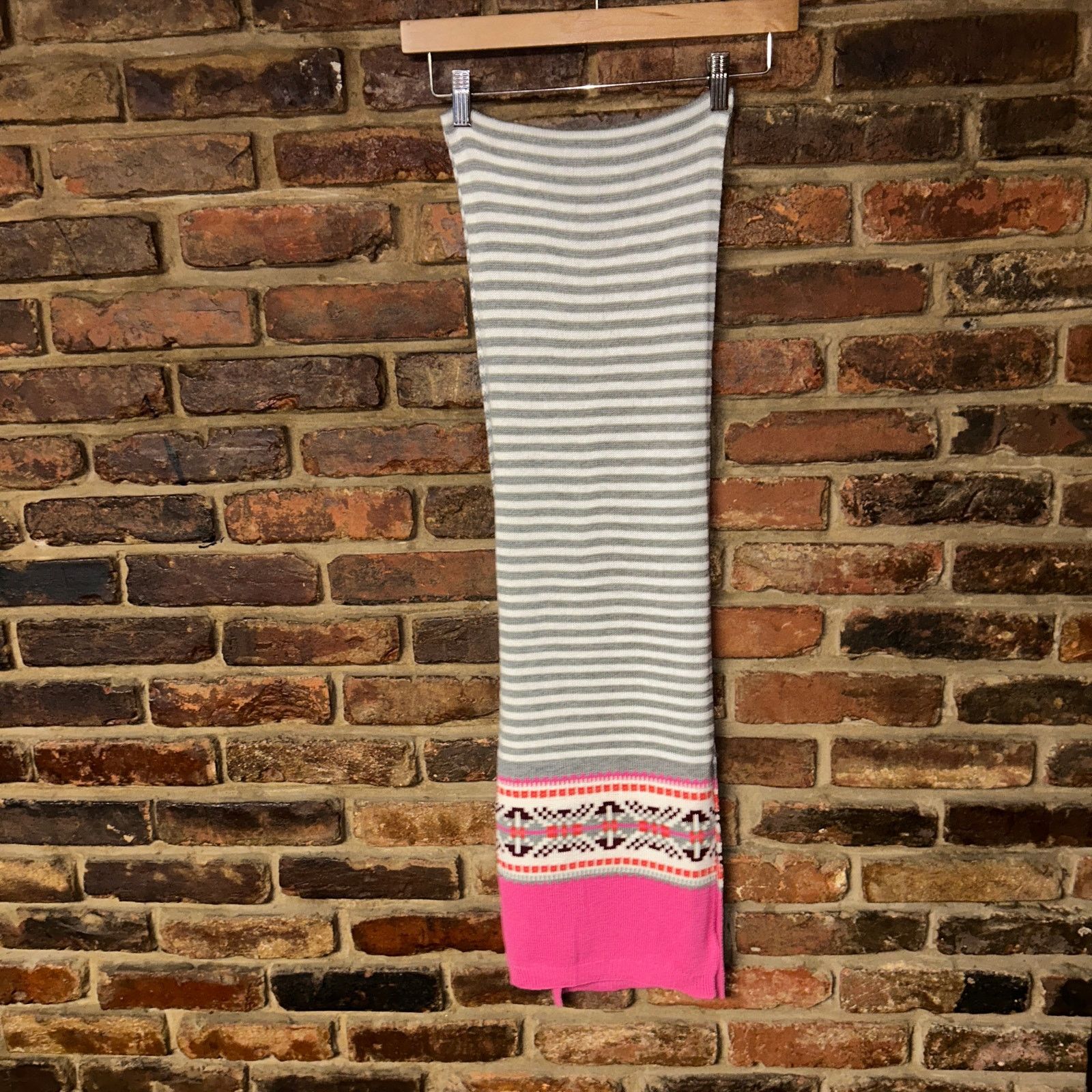 Other Talbots Wool Blend Pink Gray White Rectangle Long Scarf Size ONE SIZE - 6 Thumbnail