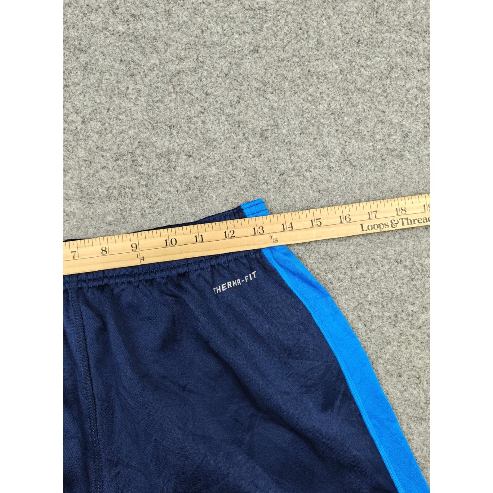 Nike Nike Track Pants Mens Small Blue Therma-FIT Fleece Side Stripe Zip Hem Athletic Size US 29 - 5 Thumbnail