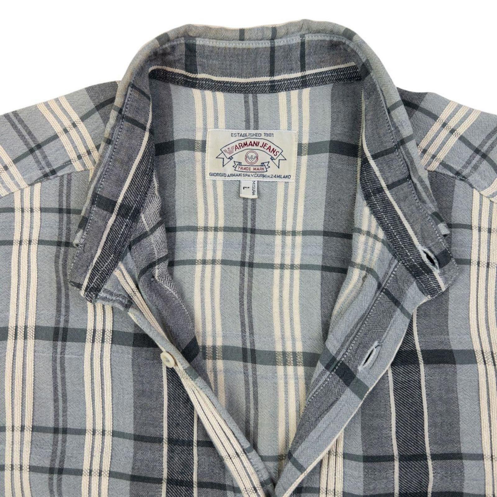Other Vintage Armani Jeans Checkered Long Sleeve Shirt Size L Size US L / EU 52-54 / 3 - 3 Thumbnail