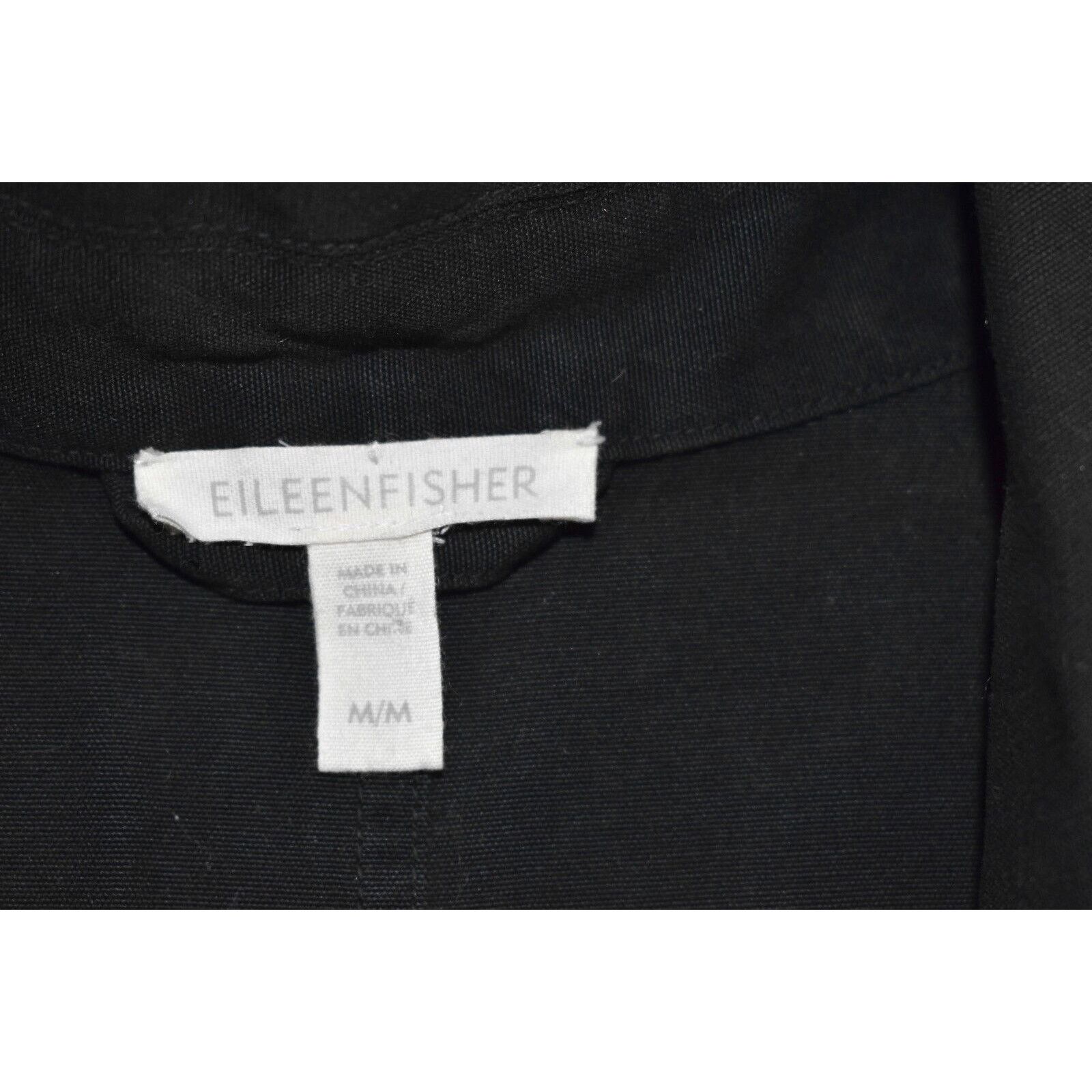 Eileen Fisher EILEEN FISHER Black Organic Cotton Front Jacket Size M Size M / US 6-8 / IT 42-44 - 4 Thumbnail