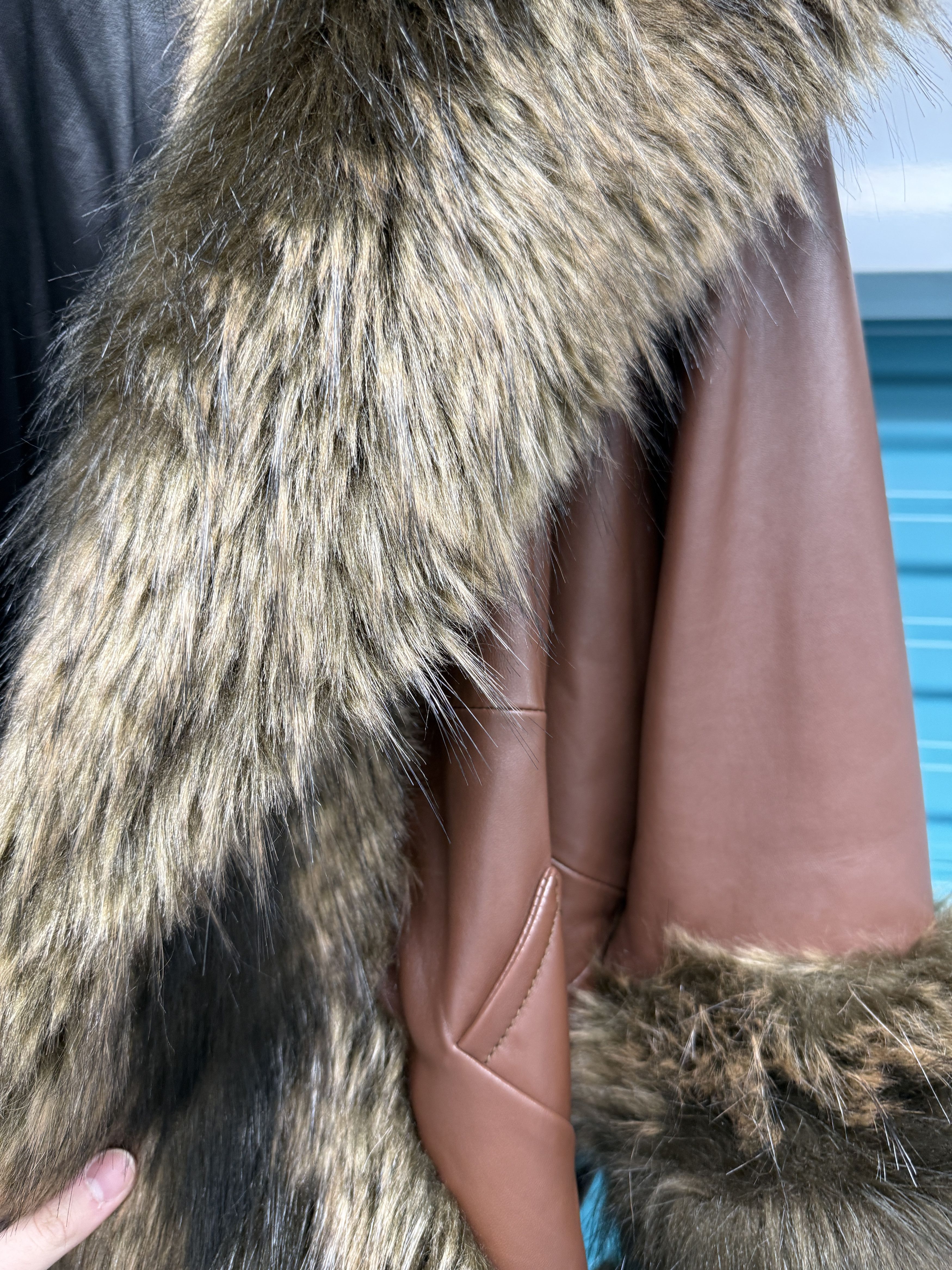 Saint Laurent Paris SAMPLE W22 Lamb Leather Faux Fur Coat Size S / US 4 / IT 40 - 6 Thumbnail