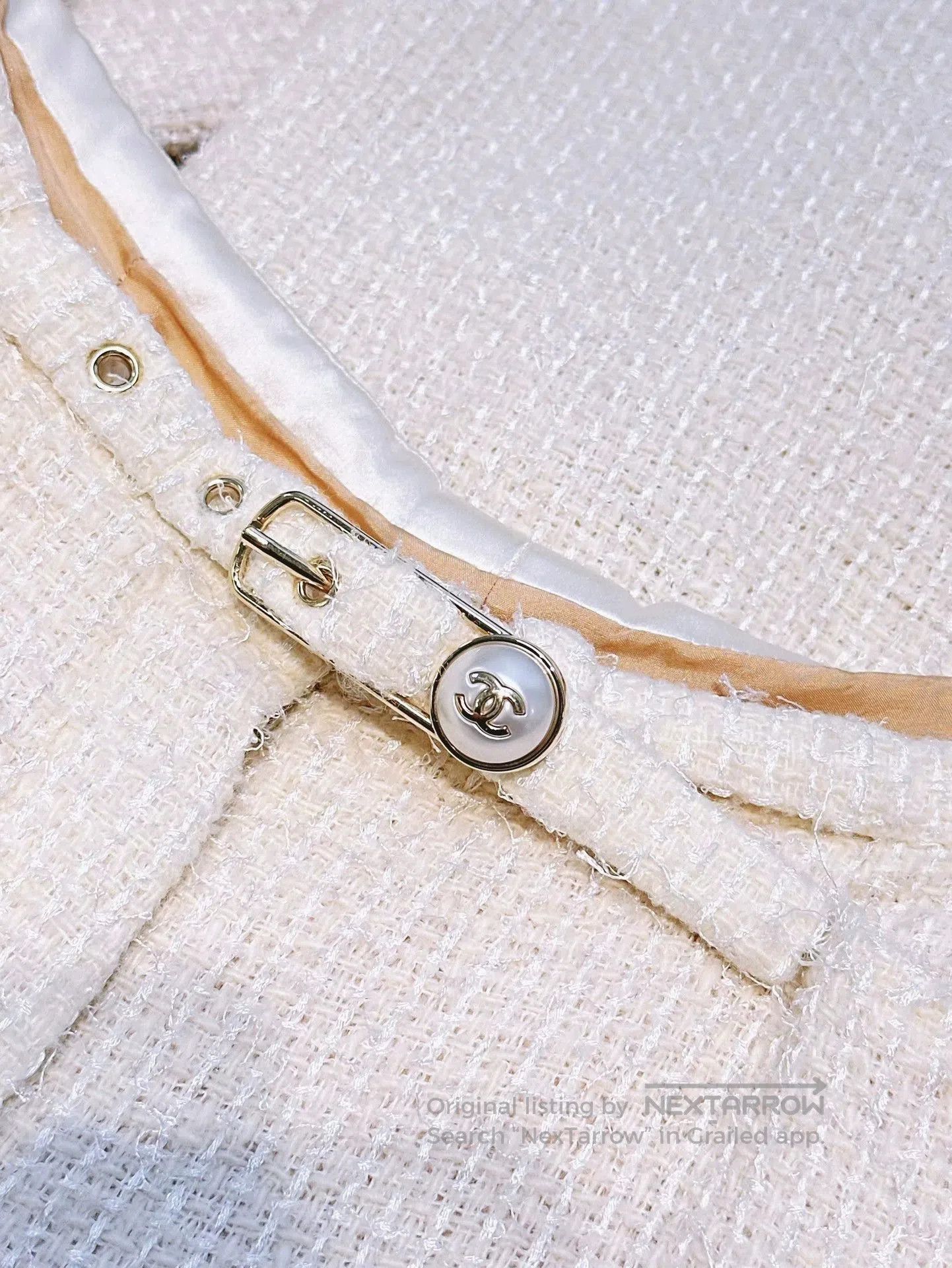 Chanel Chanel White Woven Wide-Leg Pants. Size US 36 / EU 52 - 3 Thumbnail