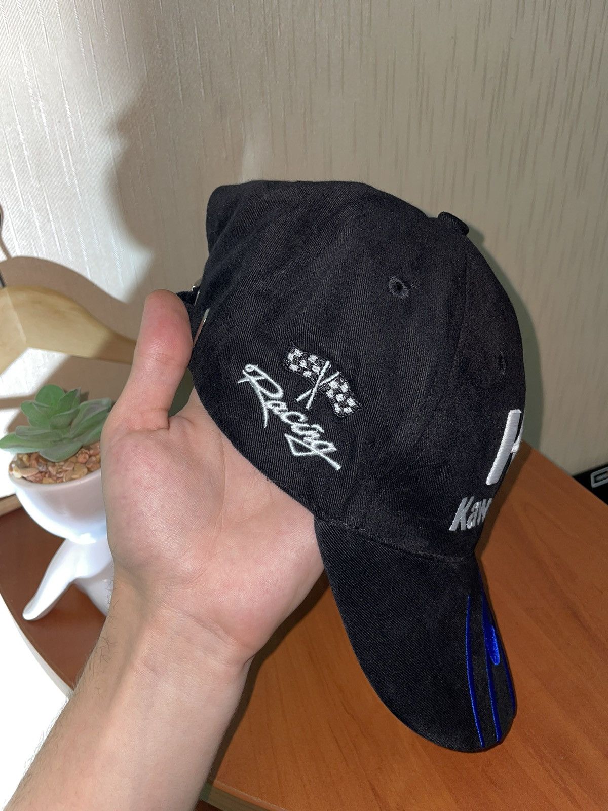 Vintage Kawasaki vintage racing cap 90s Size ONE SIZE - 6 Thumbnail