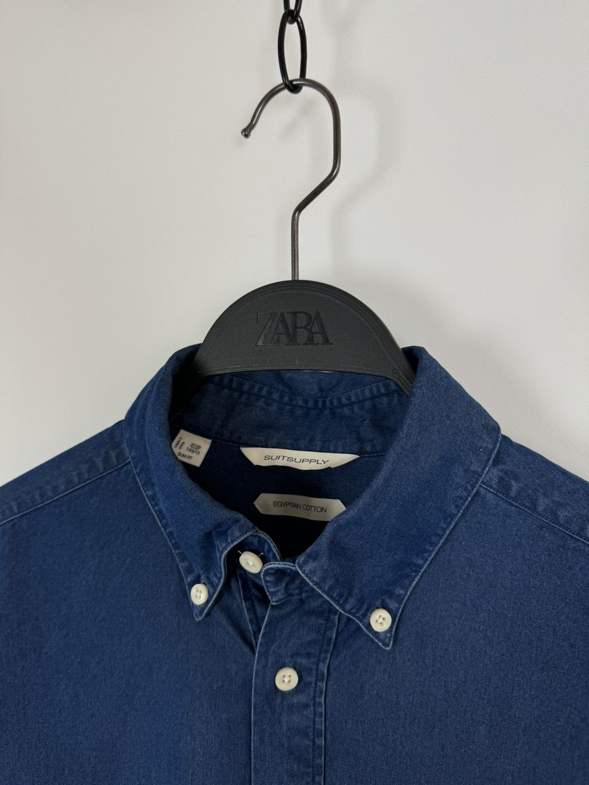 Suitsupply Suitsupply Blue Buttons Up Pullover Slim Fit Shirt Size US S / EU 44-46 / 1 - 3 Thumbnail