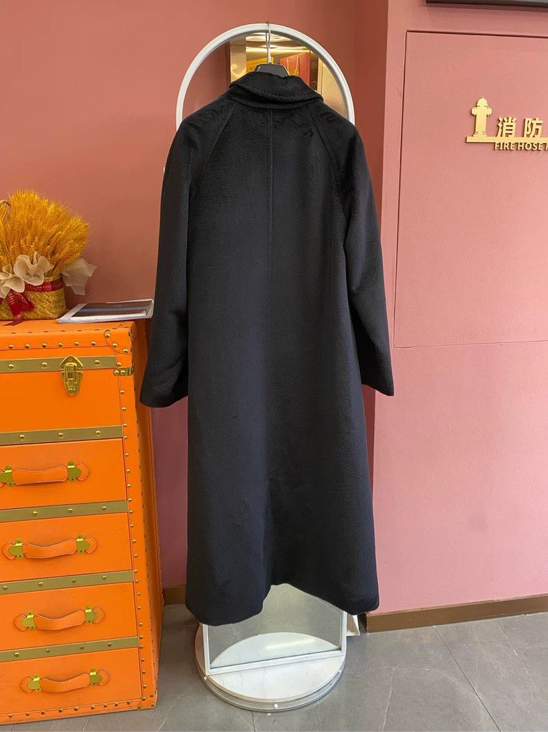 Max Mara Long Black Nightgown Alpaca Coat