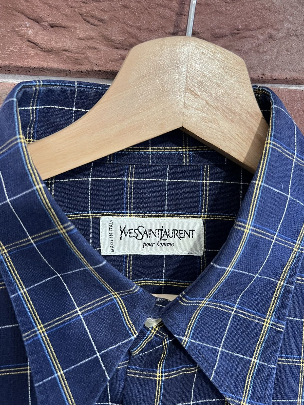 Yves Saint Laurent 90s Vintage Yves Saint Laurent Big Button Short Sleeve Shirt Size US M / EU 48-50 / 2 - 4 Thumbnail
