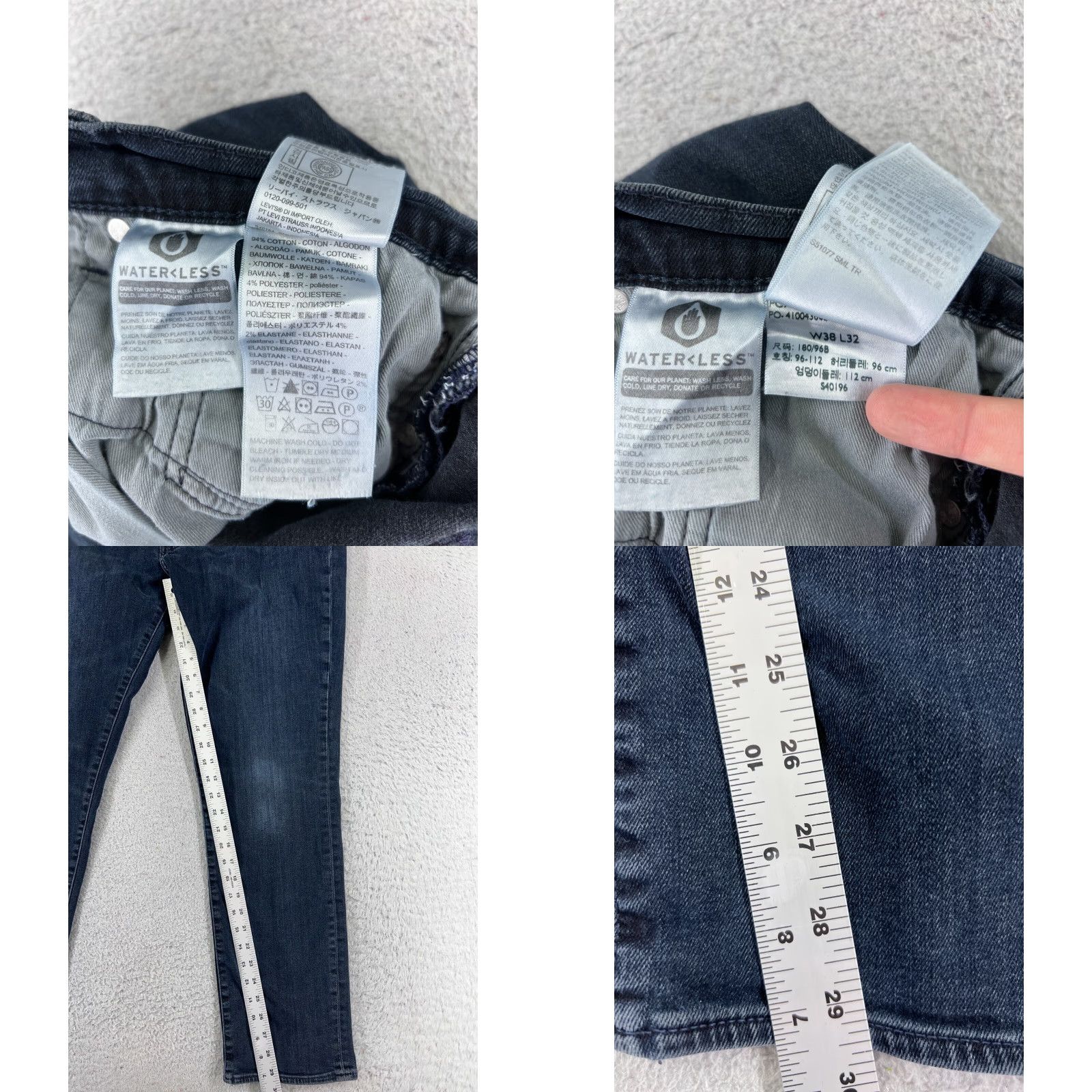 Levi's Levi's Jeans 511 Denim Blue Dark Wash 38 Regular Slim Zip Fly 5-Pocket Mens Size US 38 / EU 54 - 8 Thumbnail