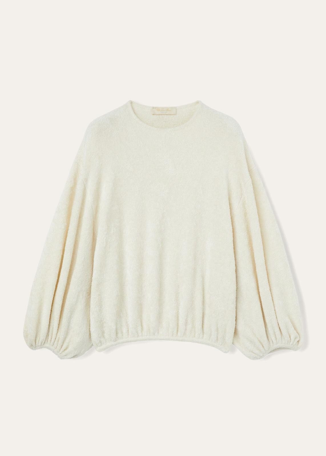 Loro Piana o1srvl11e1125 FAN5989 Cocooning Crewneck Sweater in White Size M / US 6-8 / IT 42-44 - 1 Thumbnail