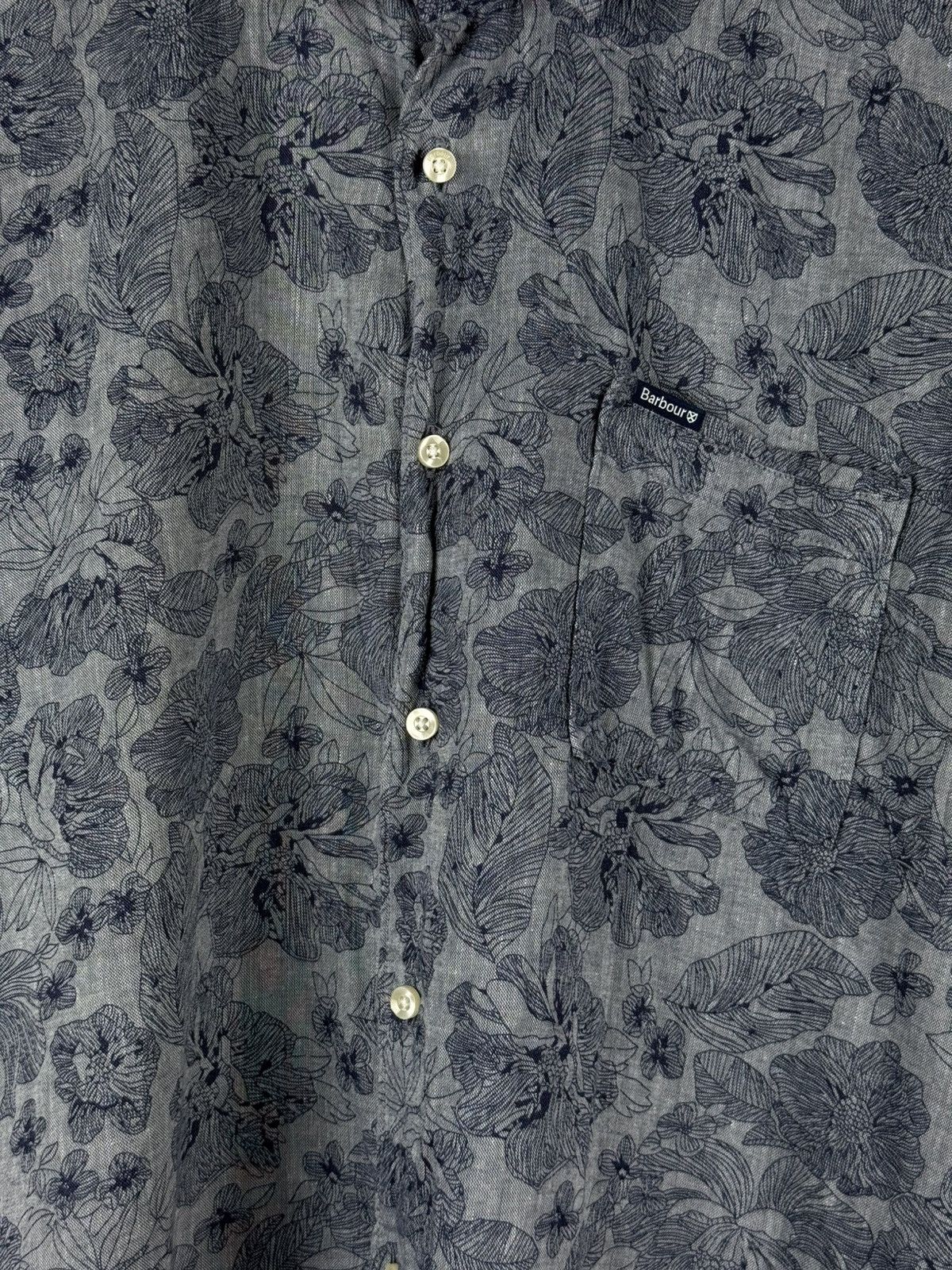 Barbour Barbour Lyocell Linen Overprinted Button Up Hawaiian Shirt Size US XL / EU 56 / 4 - 9 Thumbnail
