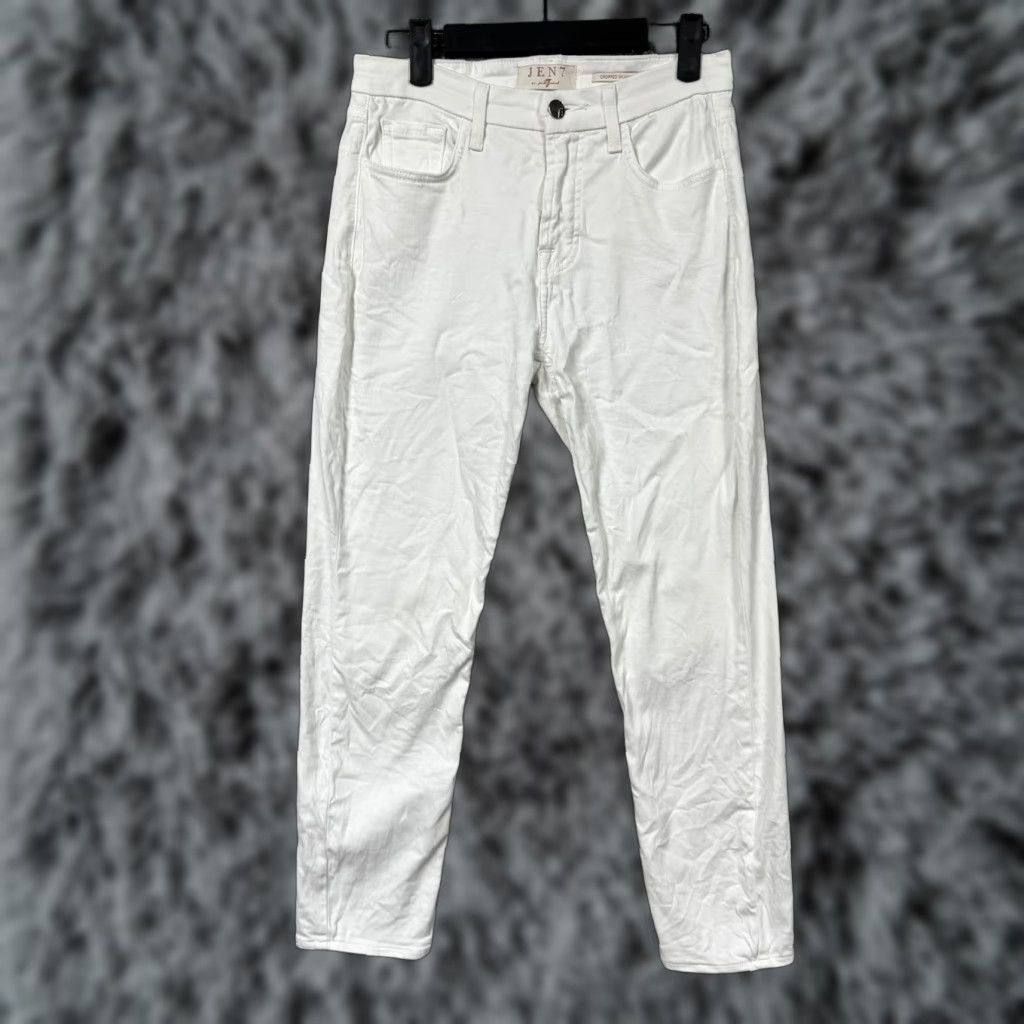 Vintage Seven7 JEN7 Jeans Womens 2 White Cropped Skinny Stretch Denim Mid Rise Ankle Size 26" / US 2 / IT 38 - 1 Thumbnail