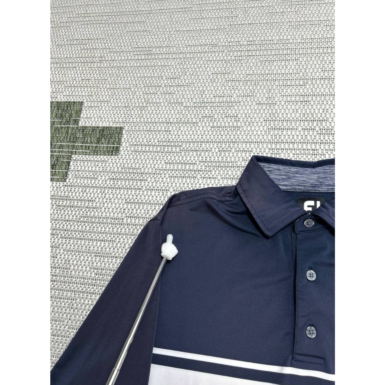 Footjoy FootJoy Polo Shirt Men Medium Multicolor Lisle Colorblock Space Dye Self Collar Size US M / EU 48-50 / 2 - 7 Thumbnail