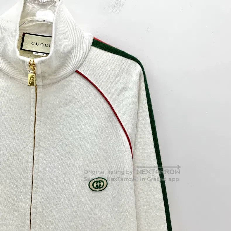 Gucci Gucci White side stripe logo embroidered cotton stand-up c Size XS / US 0-2 / IT 36-38 - 3 Thumbnail