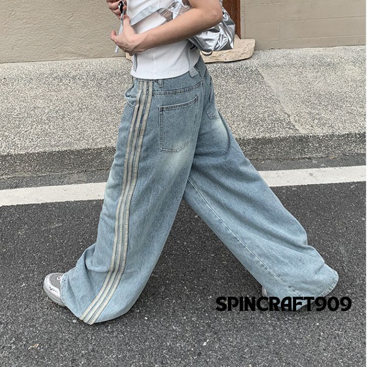 Jean Track Baggy Wide Leg Denim Jeans Size US 28 / EU 44 - 5 Thumbnail