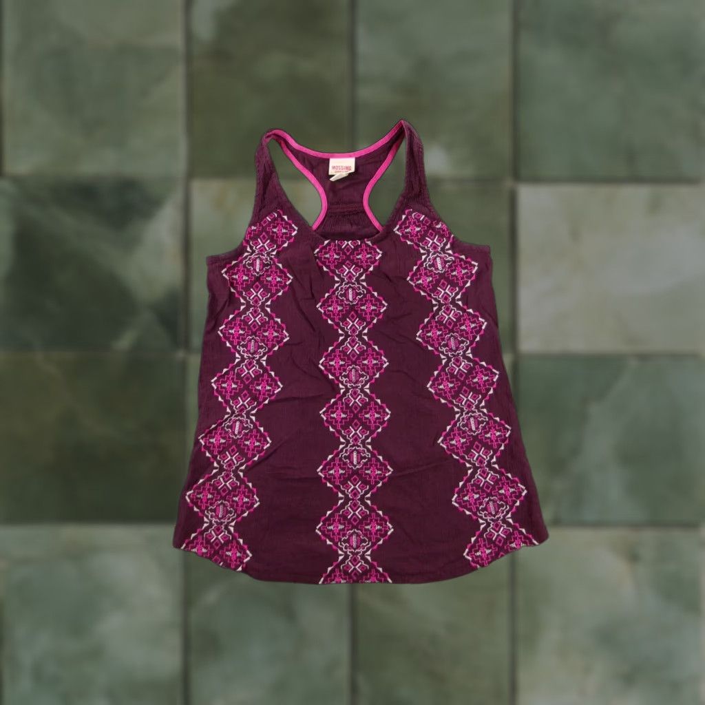 Mossimo Mossimo Tank Top Womens XS Racerback Embroidered Scoop Neck Purple Boho Summer Size XS / US 0-2 / IT 36-38 - 1 Thumbnail