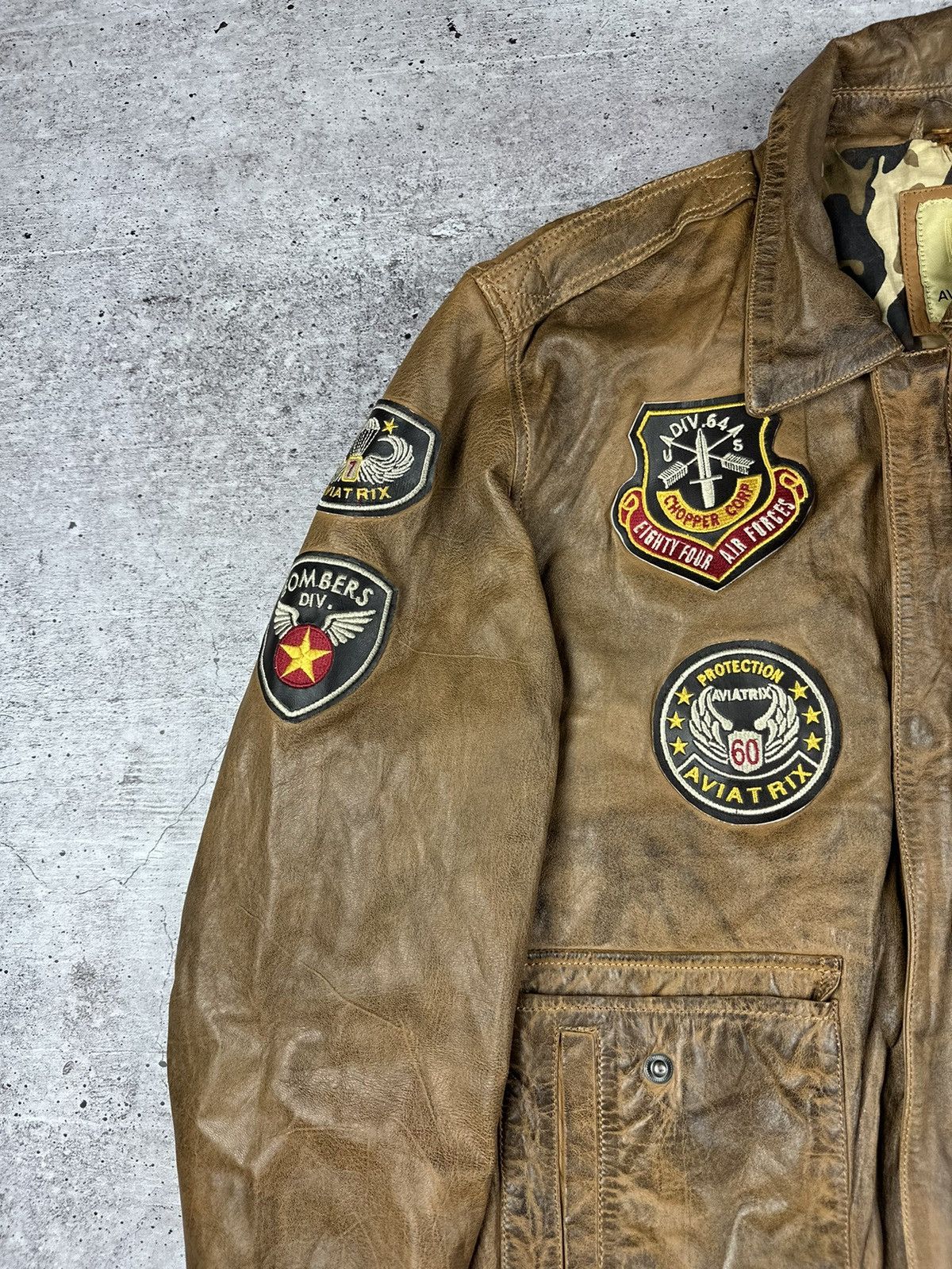 Vintage Vintage Aviatrix Fighter Group Leather Jacket Size US XL / EU 56 / 4 - 3 Thumbnail
