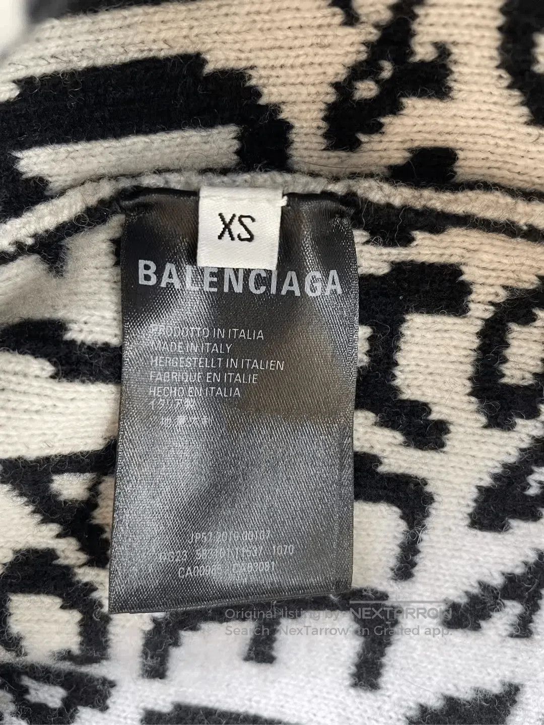 Balenciaga balenciaga wool printed sweater in xs. Size XS / US 0-2 / IT 36-38 - 3 Thumbnail