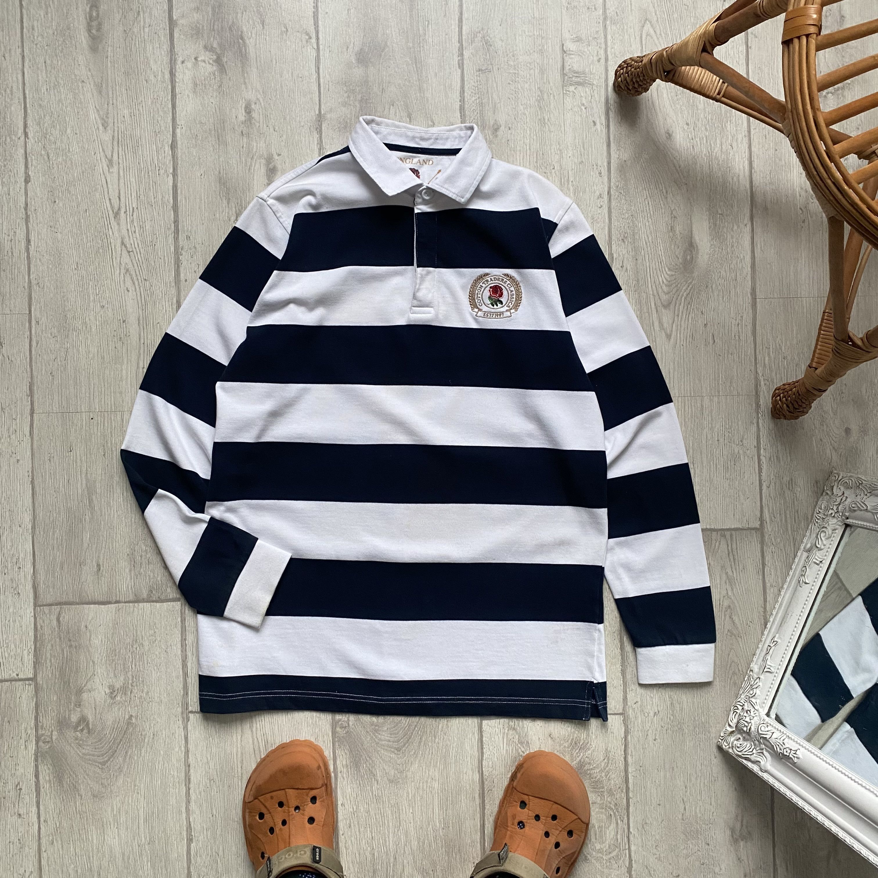 Cotton Traders 🏈 England Rugby jersey Polo Striped shirt Blockore Y2K Size US M / EU 48-50 / 2 - 1 Thumbnail
