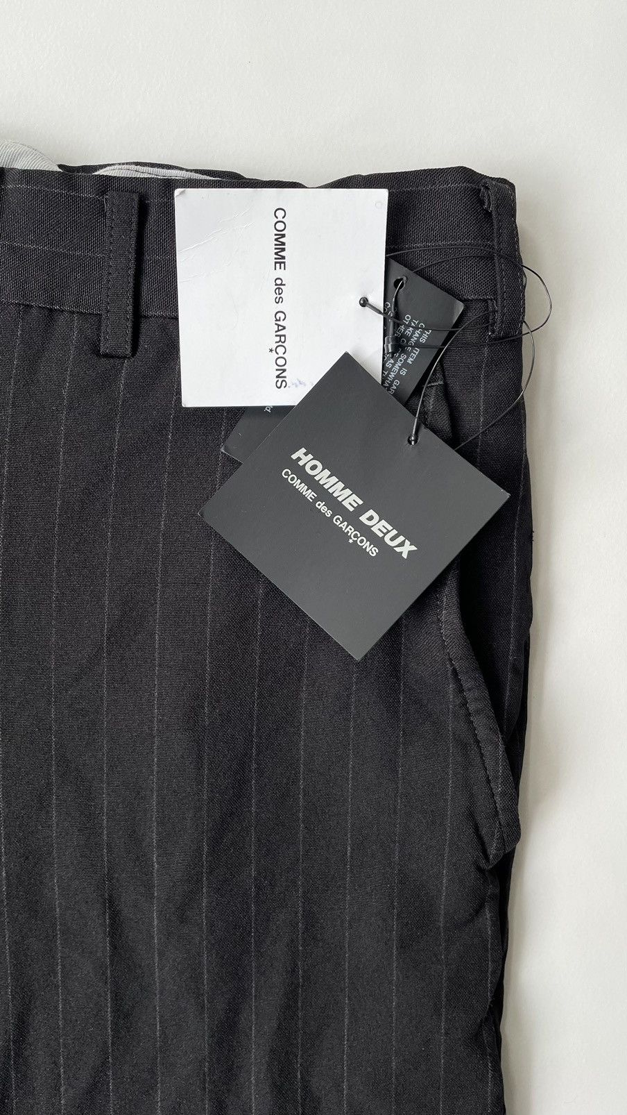 Comme des Garcons Black/Grey Pinstripe Tech Twill Trousers Size US 32 / EU 48 - 8 Thumbnail