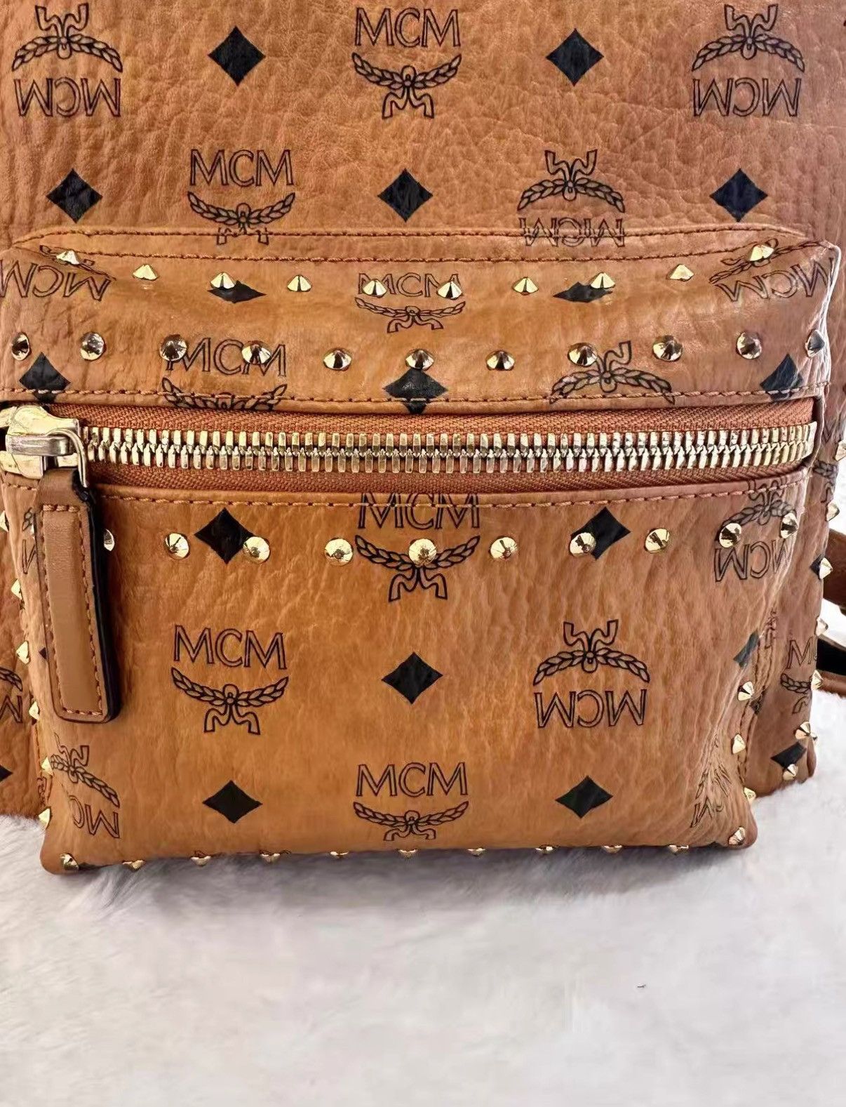 MCM MCM backpack in cognac classic monogram pattern J38 Size ONE SIZE - 5 Thumbnail