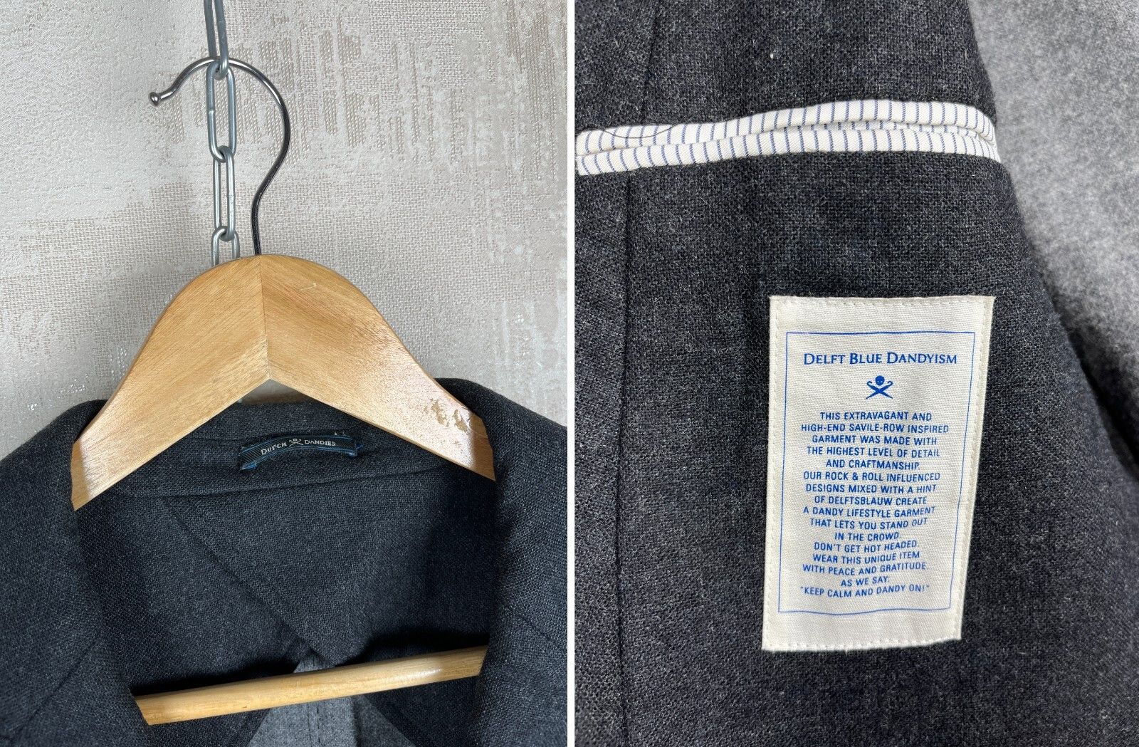 Designer Dutch Dandies Double Brested Wool Blend Coat Jacket Size US M / EU 48-50 / 2 - 10 Thumbnail