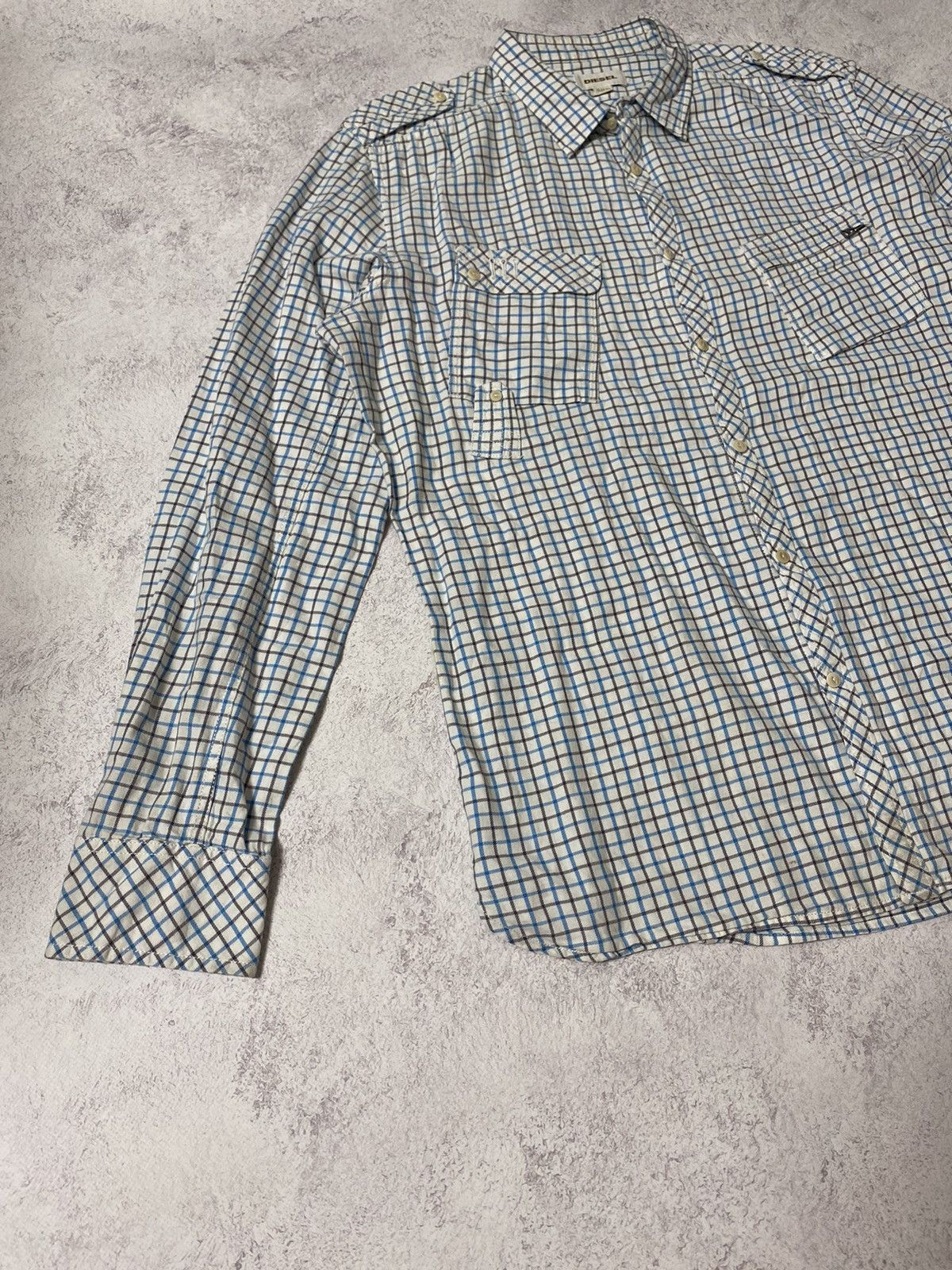 Diesel Vintage Diesel Button Up Check Shirt Zip Pocket Size XL Size US XL / EU 56 / 4 - 3 Thumbnail