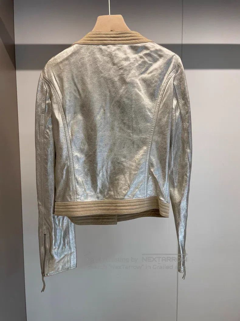 Fendi Fendi Silver Leather Jacket Size S / US 4 / IT 40 - 2 Thumbnail