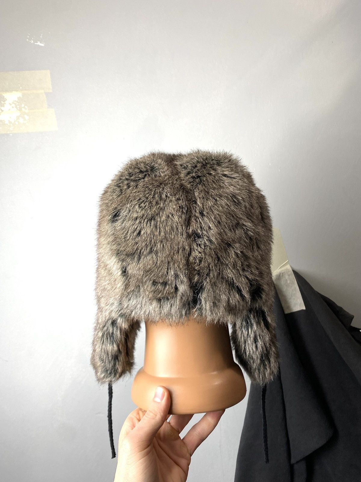 Japanese Brand Vintage Soviet Era Black Fur Ushanka Trapper Hat Winter Cap Size ONE SIZE - 8 Thumbnail