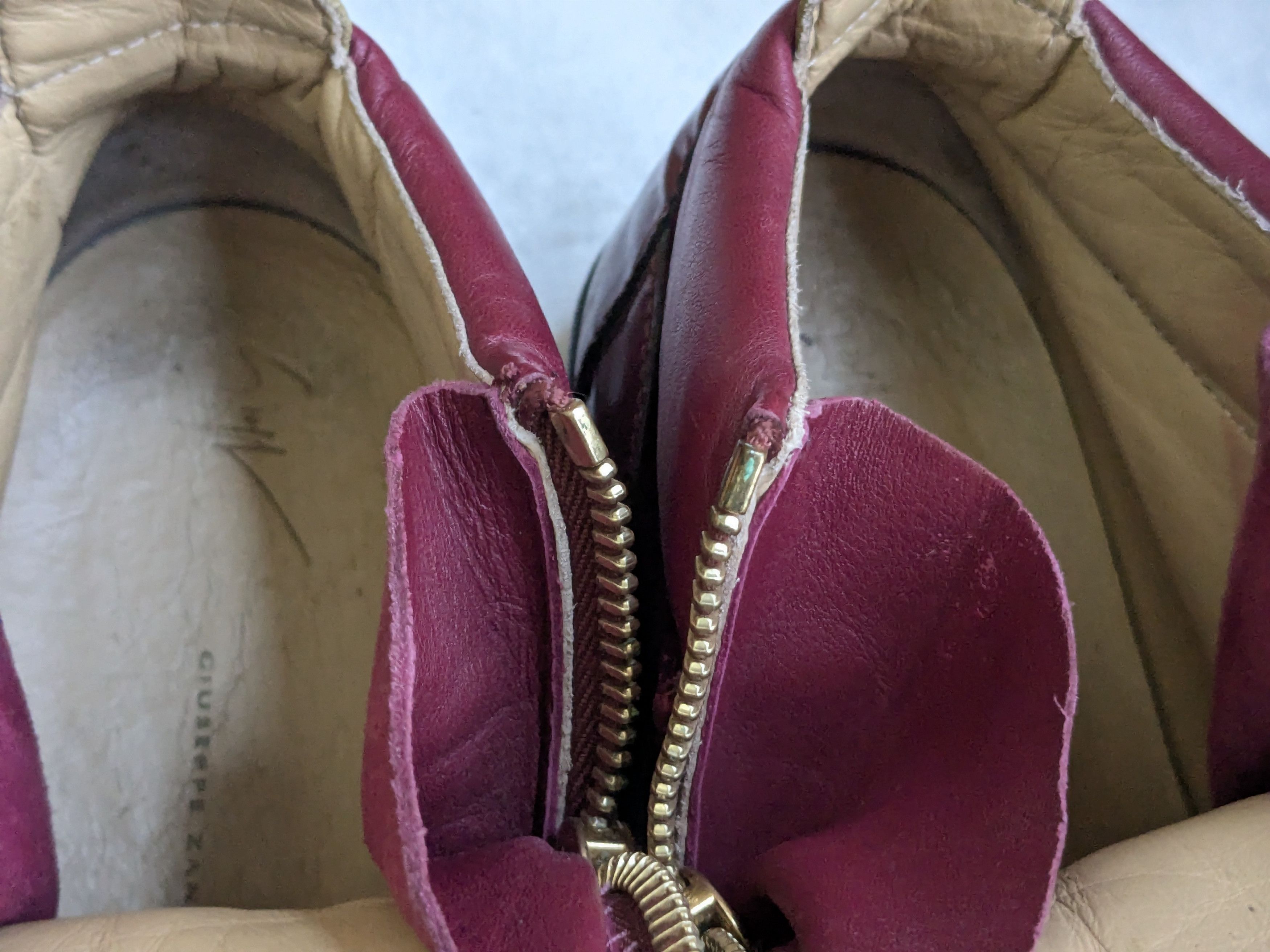 Giuseppe Zanotti Giuseppe Zanotti Sneakers 11 44 Burgundy Velvet High Gold Size US 11 / EU 44 - 8 Thumbnail
