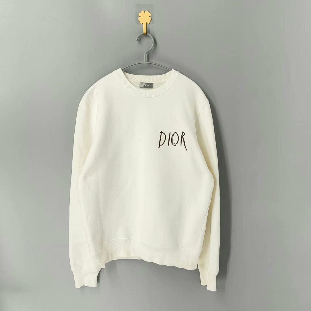 Dior dior embroidered logo sweatshirt in cream Size S / US 4 / IT 40 - 1 Thumbnail
