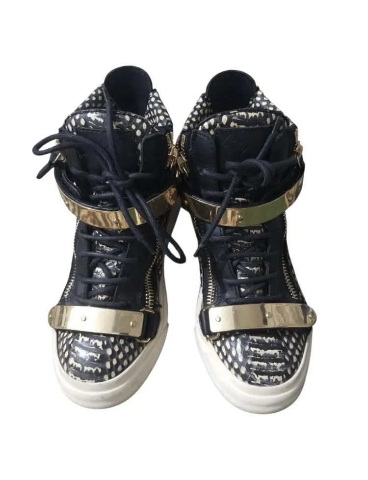 Giuseppe Zanotti $1200 + Hi top leather sneakers Size US 5 / EU 37 - 3 Thumbnail