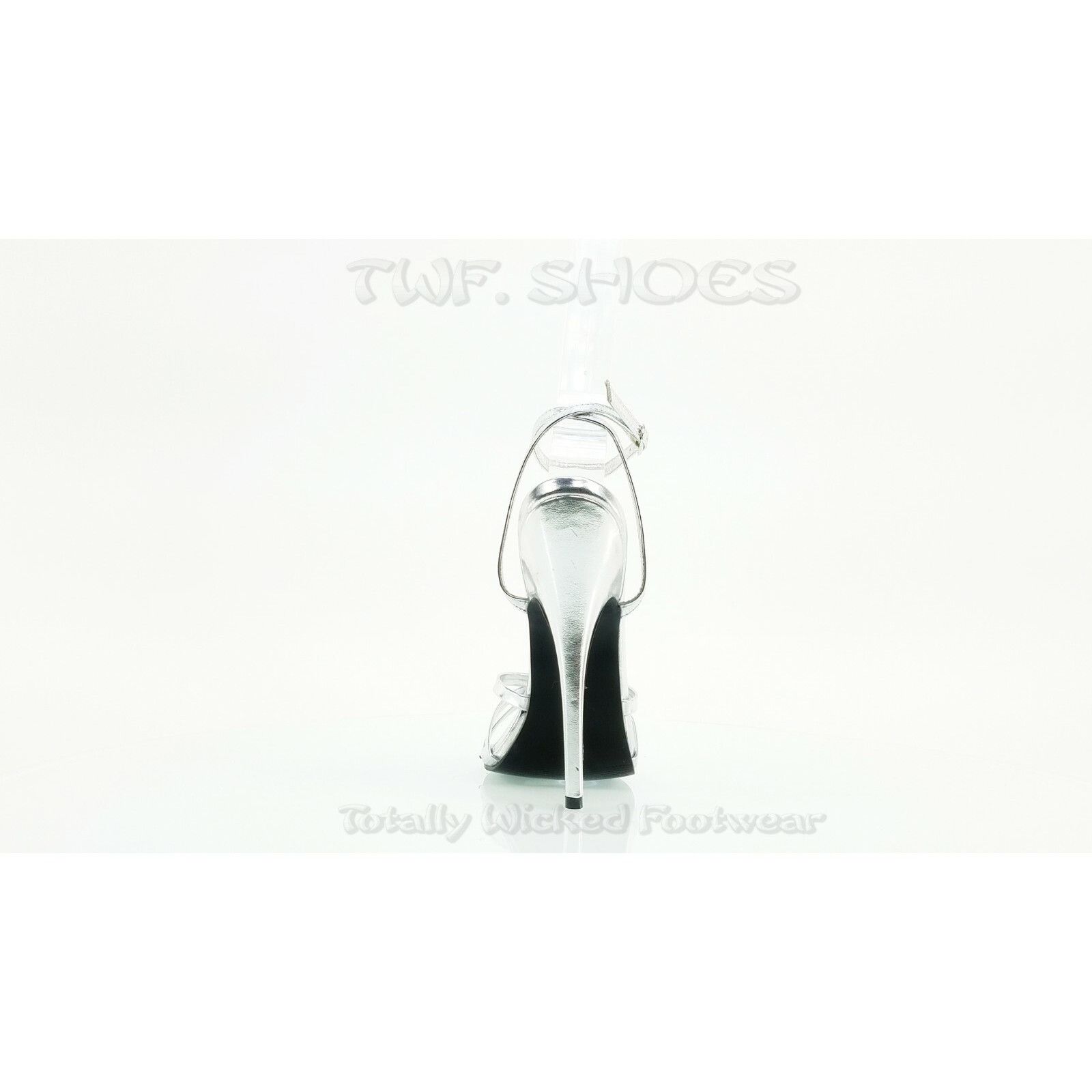 Other Domina 108 Silver High 6" Spike Heels Ankle Strap Stiletto S Size US 11 / IT 41 - 6 Thumbnail