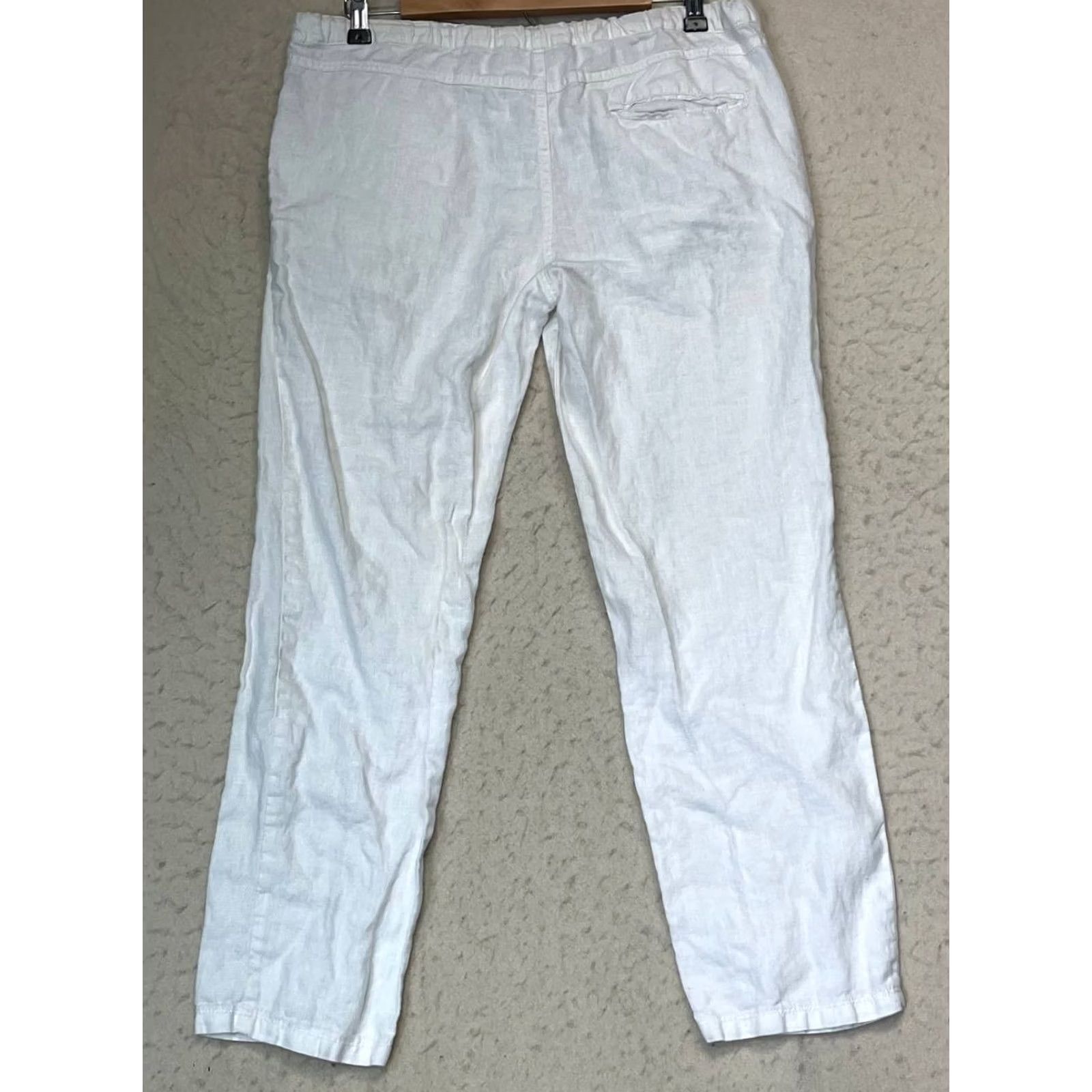 Vintage BLANKNYC White Linen Drawstring Wide Leg Pants Size 26 Women Size 26" / US 2 / IT 38 - 2 Thumbnail