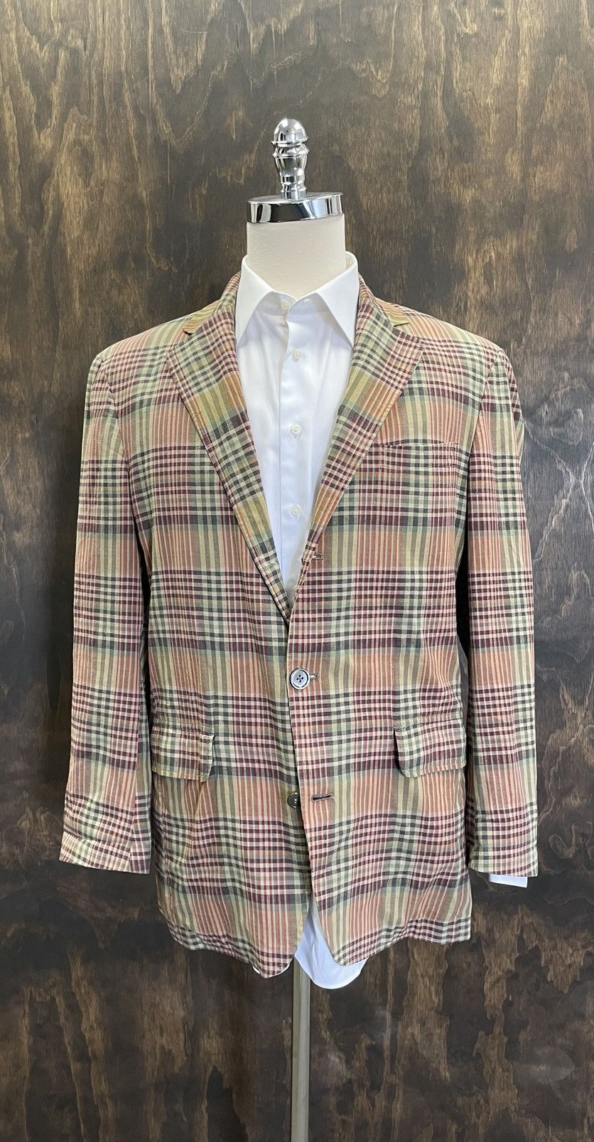 RRL Ralph Lauren × Vintage Cotton Madras Plaid Sport Coat Size 44R - 1 Thumbnail