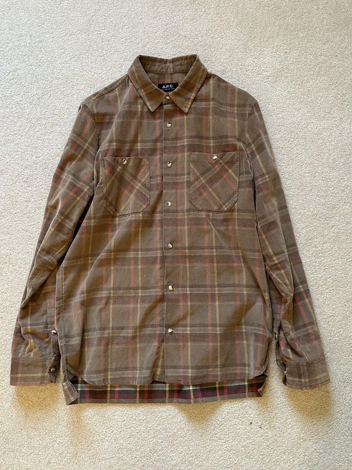 A.P.C. APC Pearl Button Flannel Shirt Size US S / EU 44-46 / 1 - 1 Thumbnail
