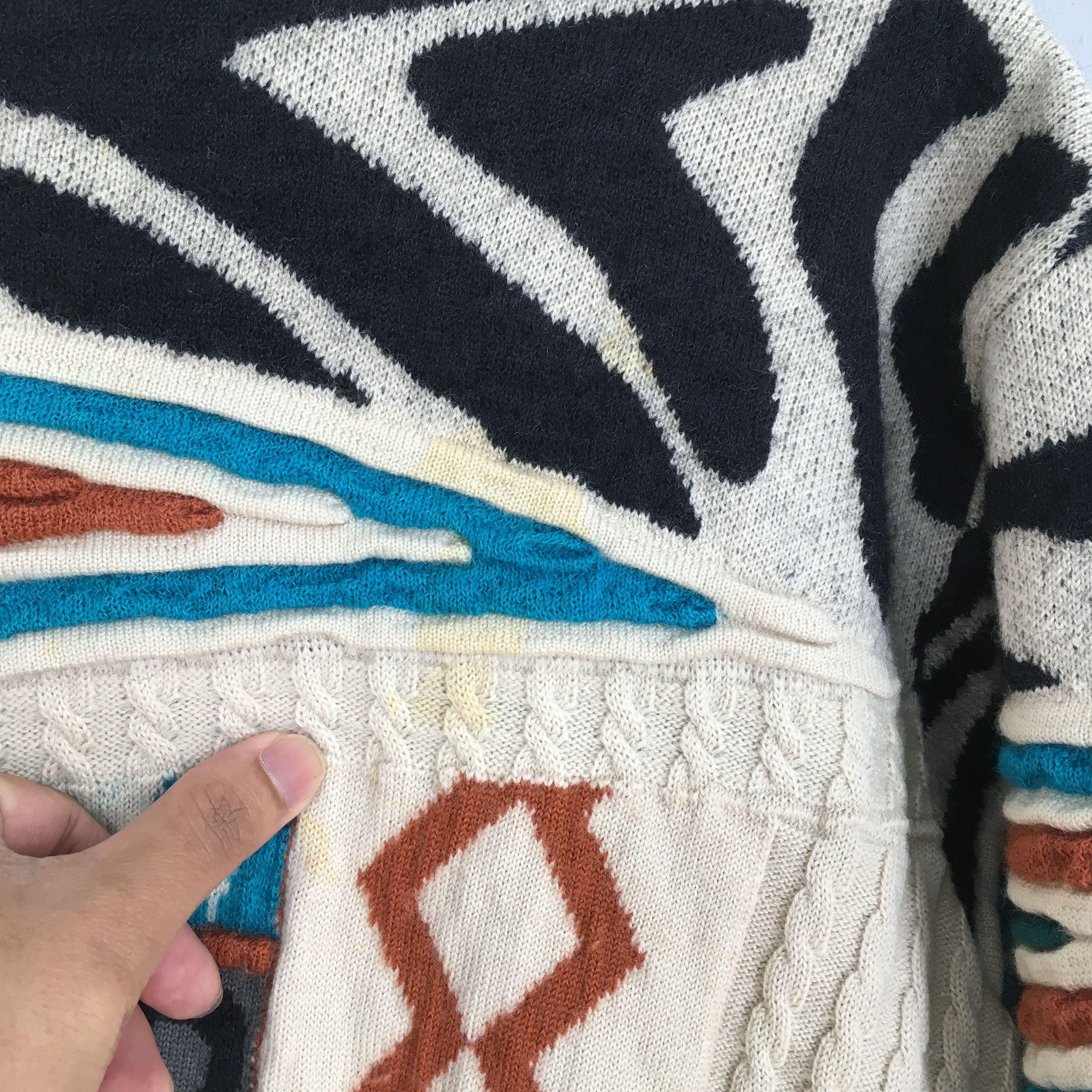 Vintage Mr Junko Navajo Knitwear Wool 3D Coogi Style Sweater Medium Size US M / EU 48-50 / 2 - 4 Thumbnail
