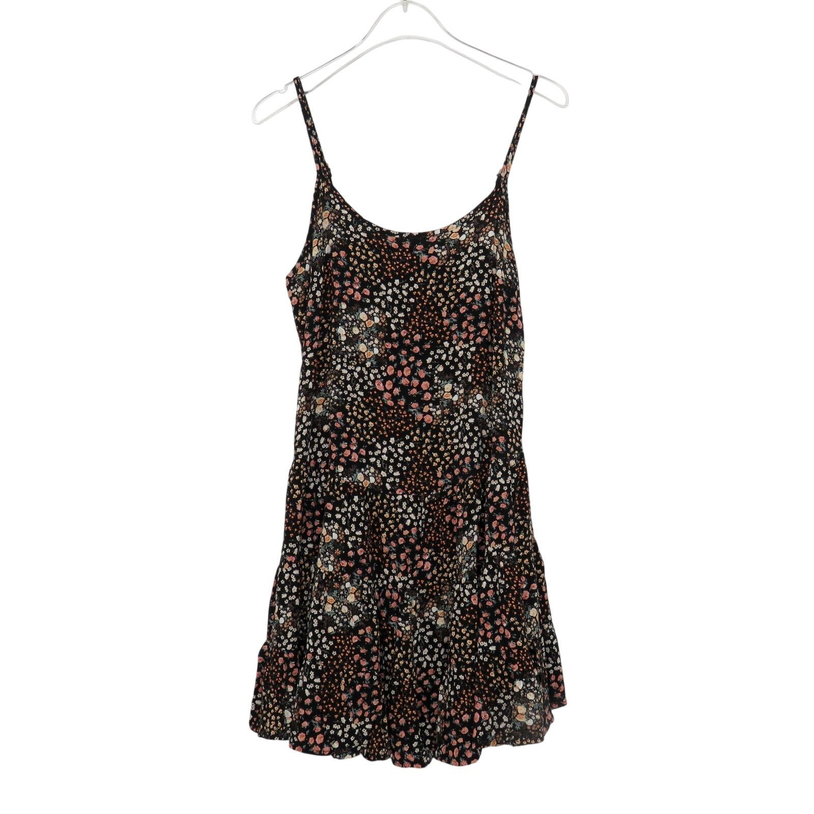 Target Basics Wild Fable Black Floral Tiered Mini Dress Spaghetti Strap XS Size XS / US 0-2 / IT 36-38 - 1 Thumbnail