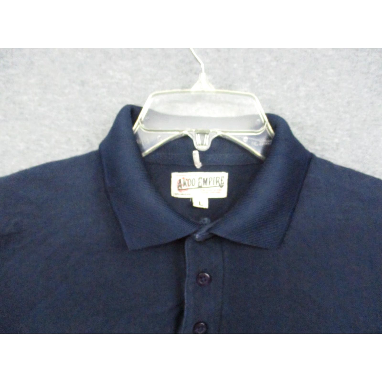 Vintage Akoo Empire Shirt Large Mens Polo Navy Navy Blue Short Sleeve Shirt Size US L / EU 52-54 / 3 - 3 Thumbnail