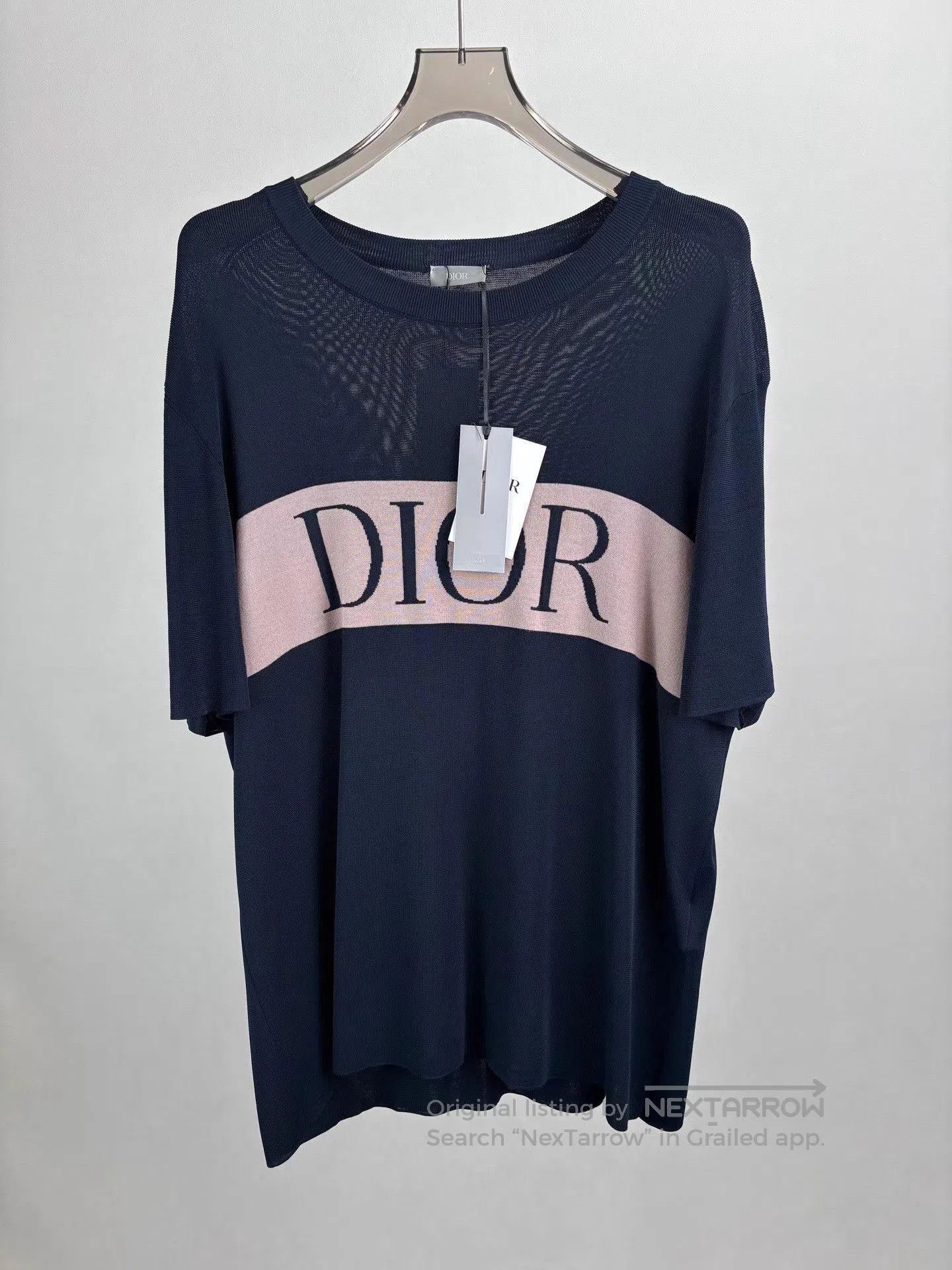 Dior Blue Short Sleeve Striped Knit Top XXL. Size US XXL / EU 58 / 5 - 1 Thumbnail